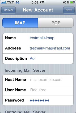 what is yahoo incoming mail server host name