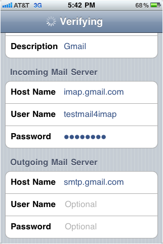 gmail iphone 4 imap