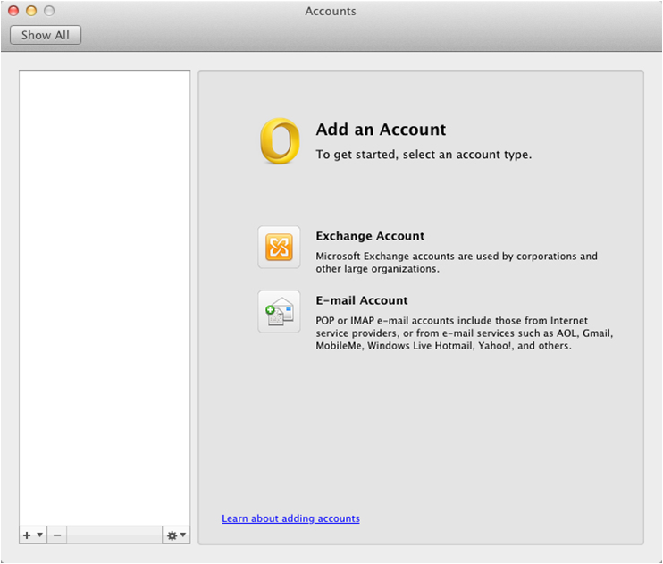 Adding Accounts To Outlook 2011 For Mac