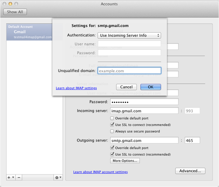 Proper Account Setting For Gmail Mac