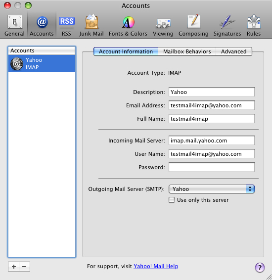 Setup Your Yahoo.com Account with Your Email Program Using IMAP