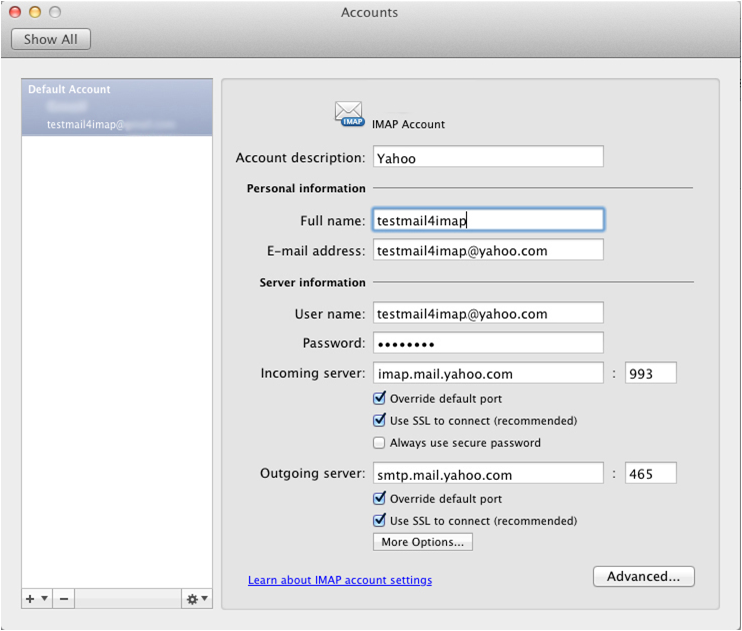 Adding accounts to outlook 2011 for mac