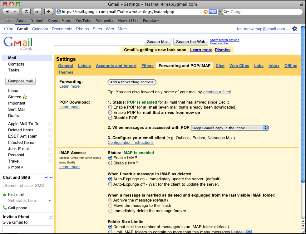 outlook setting for gmail mac corporate