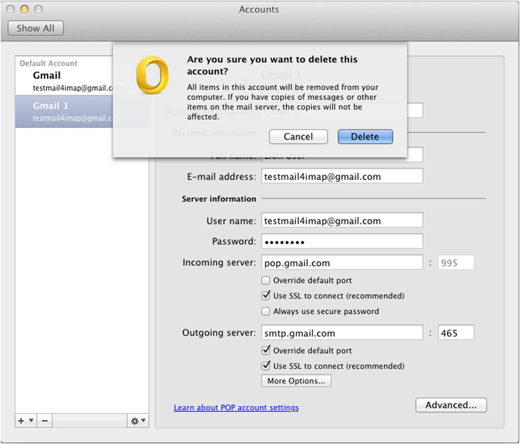 gmail with outlook for mac