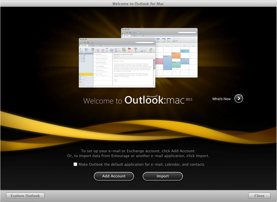 where is email accounts in outlook 2011 for mac