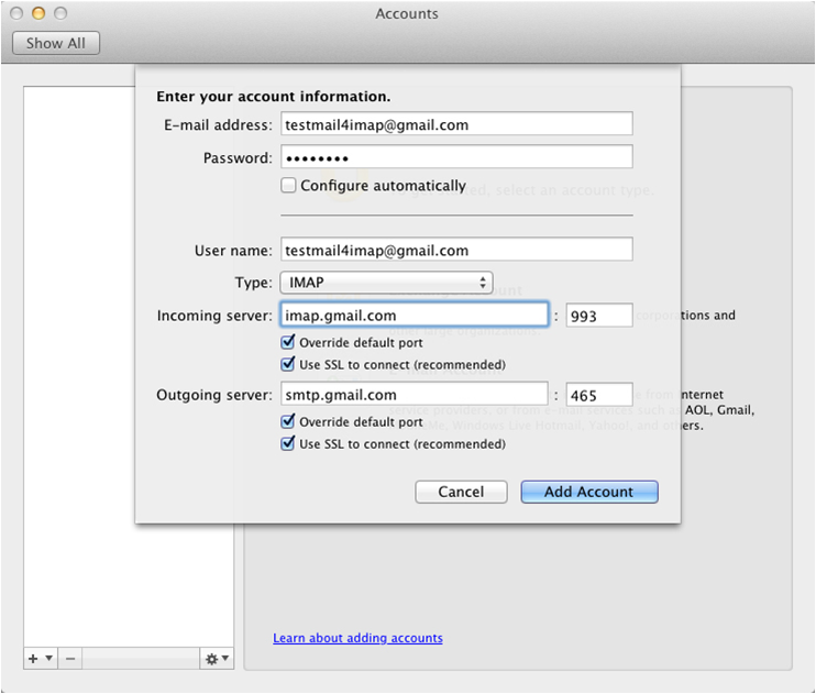 use outlook mac 2011 for gmail