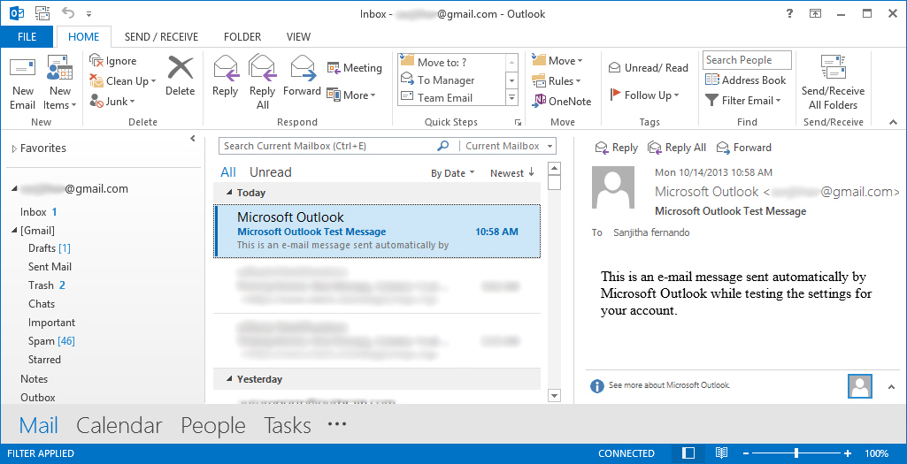 setting up gmail on outlook 2013