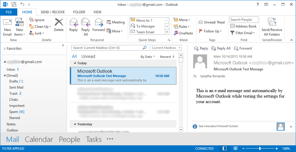 add gmail account in outlook 2013