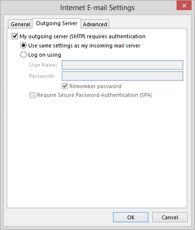 google gmail settings for outlook 2013