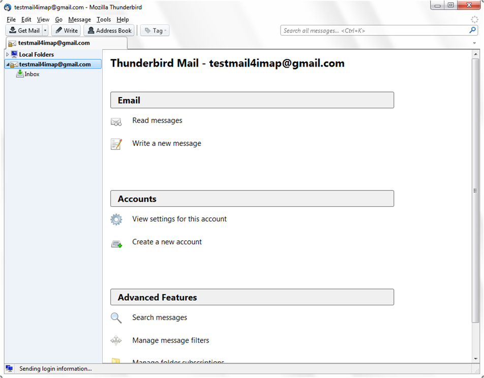 gmail server settings for thunderbird