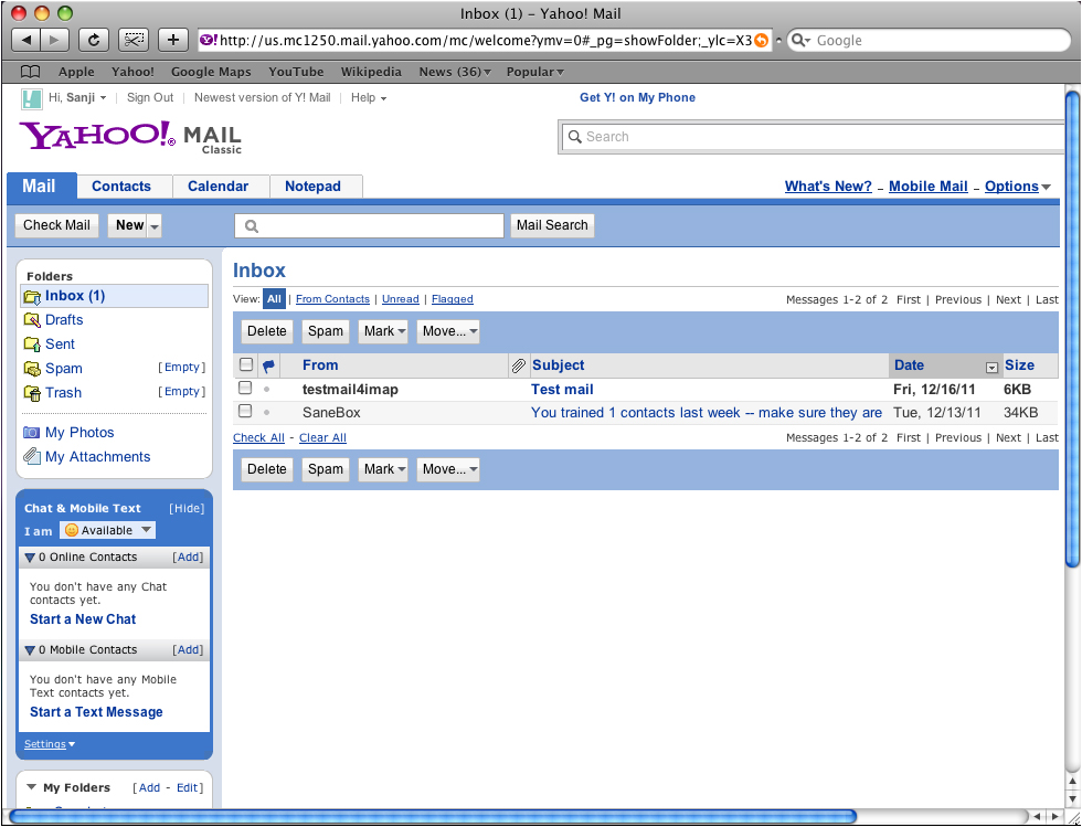 how to manually refresh yahoo mail on mac